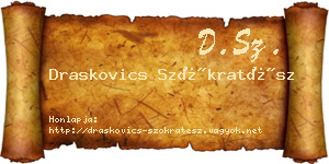 Draskovics Szókratész névjegykártya